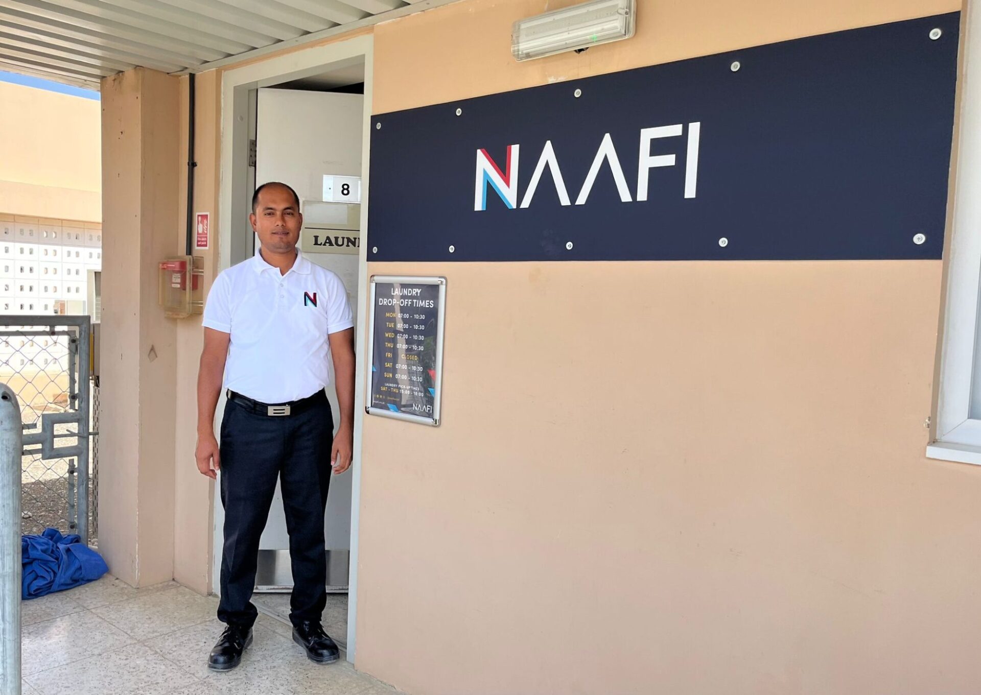 Outside of a NAAFI Laundry Facility