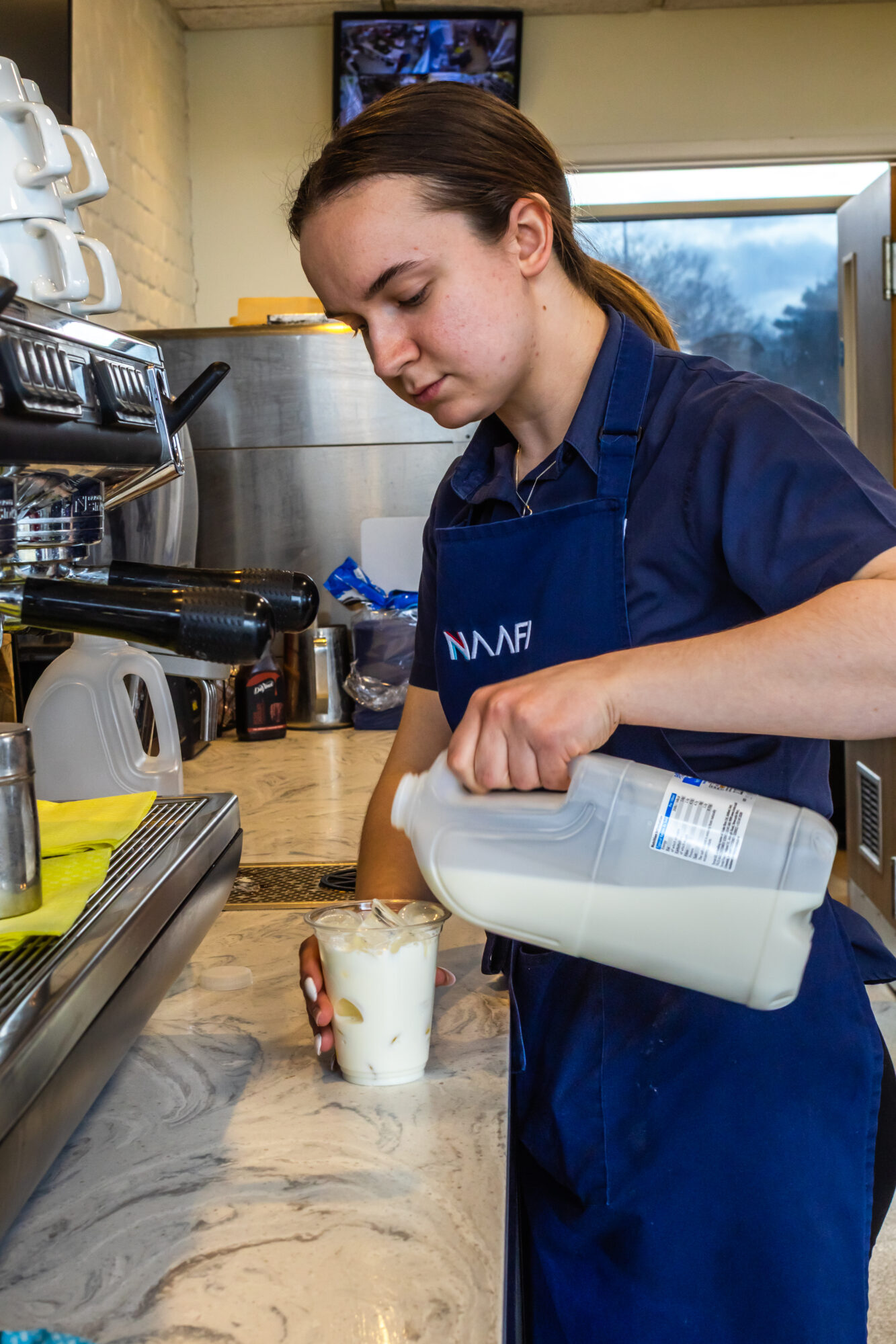 Barista Making Iced Drink