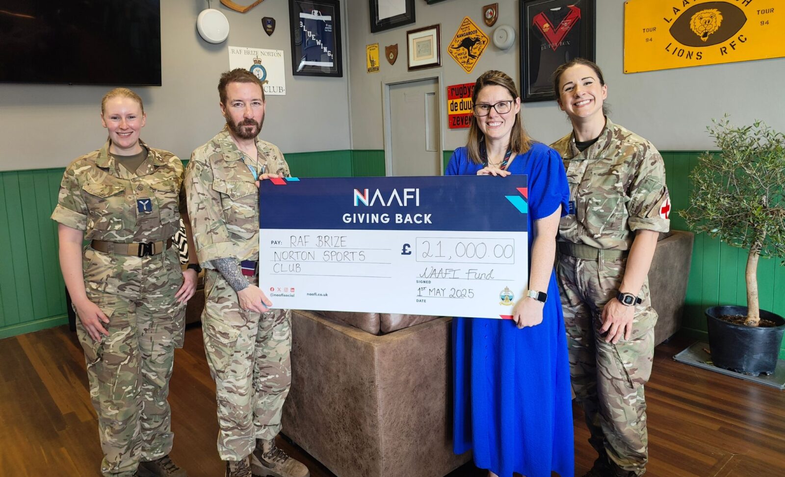 NAAFI Presents RAF Brize Norton with Giving Back Fund Cheque